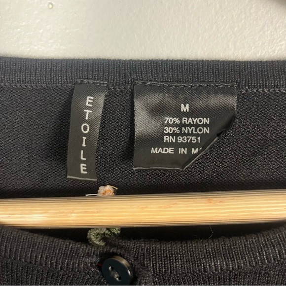 Etoile black Christmas tree button front cardigan size medium - Picture 2 of 4